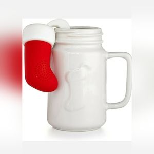 Christmas Holiday Tea Infuser Kit Stocking Mug & Silicon Infuser TWELVE NYC NIB